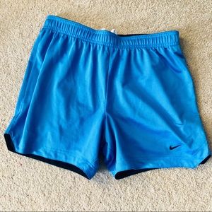 Nike logo mesh athletic fitness running shorts blue and black 💙✔️